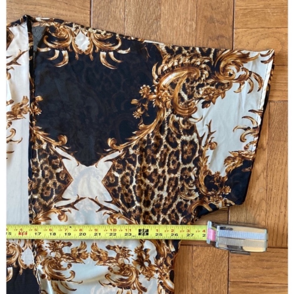 Romeo + Juliet Couture leopard print fringed kimono duster cover up M - Picture 5 of 7